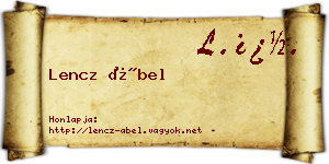 Lencz Ábel névjegykártya