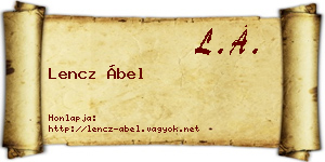 Lencz Ábel névjegykártya